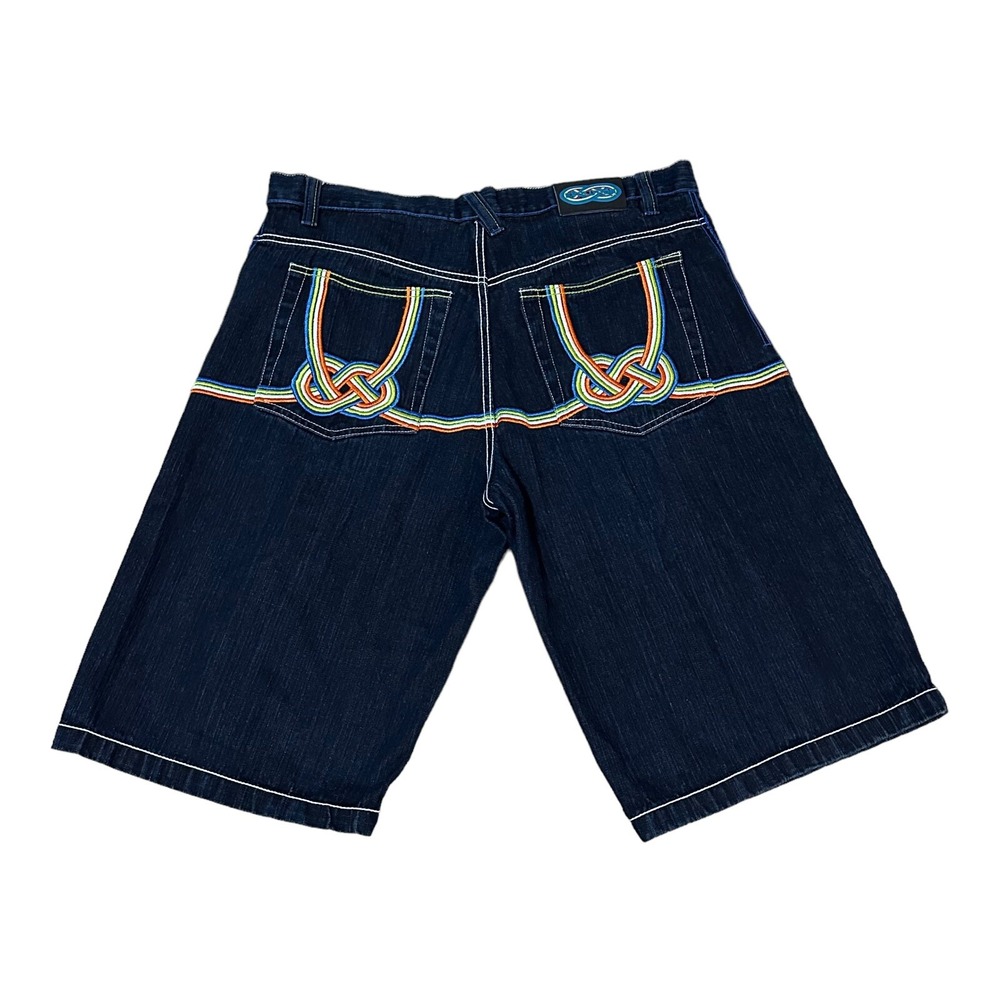 Evolution By Design Shorts Mens Jeans 40x15 Blue Denim Y2K Skateboard Bermuda